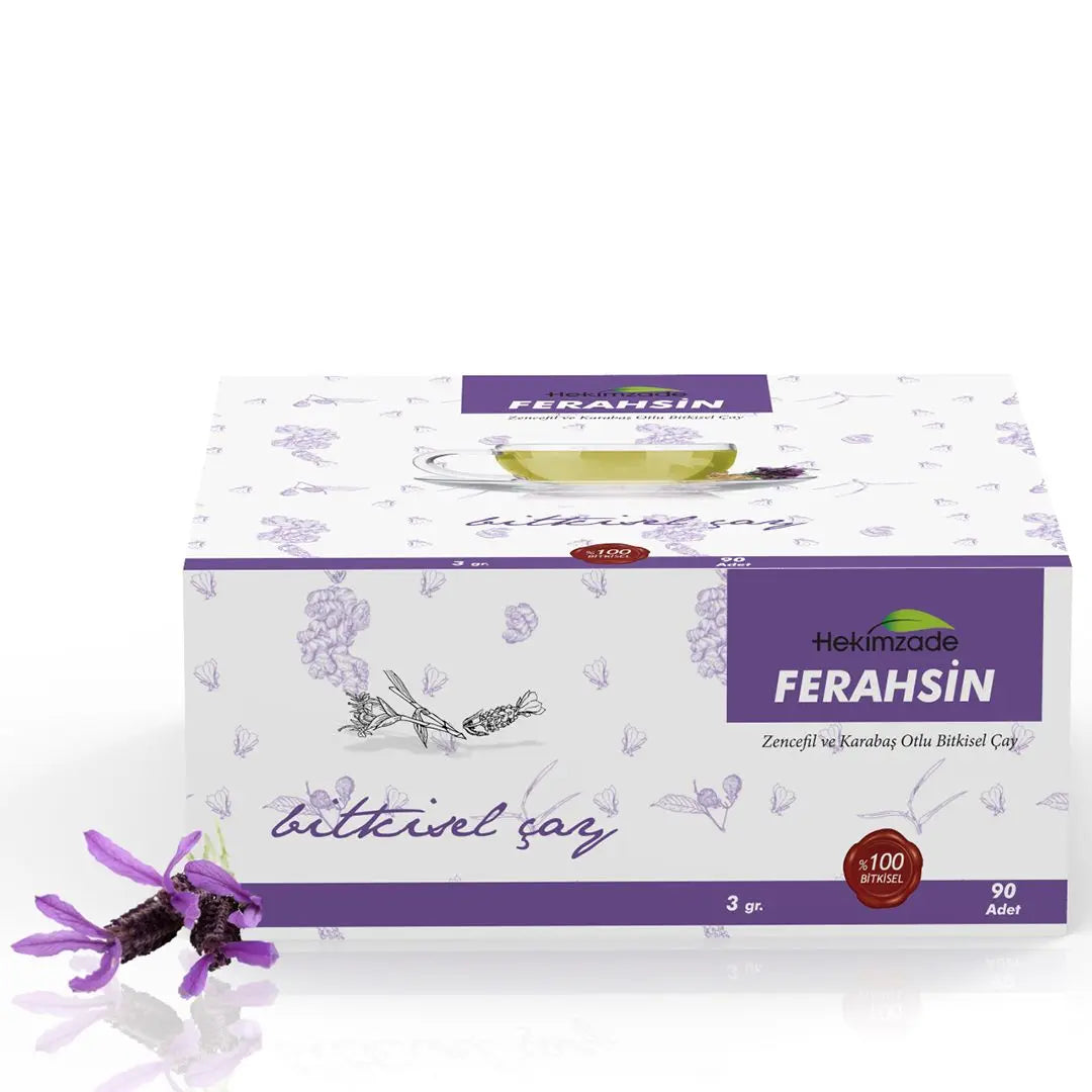 FERAHSİN PAKET ÇAY - Zencefil ve Karabaş Otu İçeren Bitkisel Karışım 90 Adet (3gr)